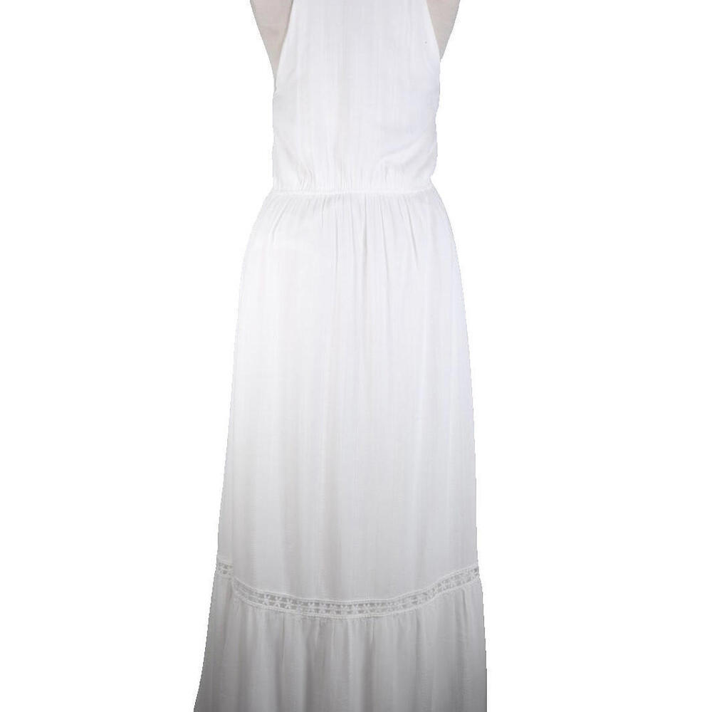 Molly Bracken Women's Small White Linen Maxi Dress G803AE Lace Trim Sleeveless - Picture 10 of 10